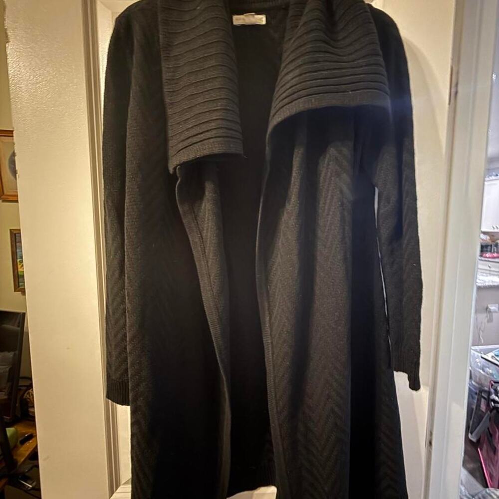 New york and company black long Cardigan sweater size Medium